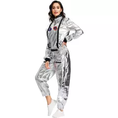Halloween natal prata spaceman masculino feminino espaço terno adulto crianças astronauta traje festa de família vestir-se presente aniversário