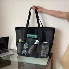 Bolsa de praia de malha portátil para mulheres, maquiagem, bolsa de lavagem, organizador de banho, Shopper Totes, verão - comprar online