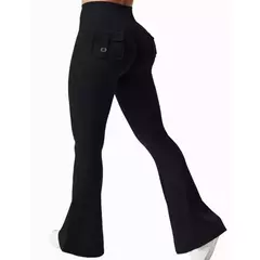 Leggings de ioga de alto estiramento para mulheres, sentimento nu, vestuário de compressão, calça com bolsos, perna larga, mais recente, 2024 - comprar online