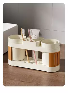 Conjunto Copo Escova de Dentes e Enxaguante Bocal, Prateleira de Creme Dental, Simples e Avançado, Tudo-em-Um, Lavagem do Banheiro, Porta-copos, Novo