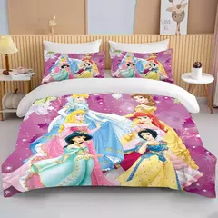 Disney Princesa Snow White Bedding Set, Cinderela Ella Bed Cover,Ariel e Aurora Bed Cover,3D Rapunzel Bedding Set para Crianças na internet