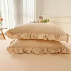 Imagem do Microfibra cama Duvet Cover Set, Ruffle Duvet Cover, Rainha Gêmea, 100% Lavado, gasto Chic Farmhouse Pillow Shams, 3Pcs