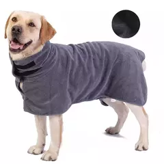Roupão de banho para animais de estimação, toalha de secagem rápida, absorvente de microfibra, macio, toalha ajustável, casaco de preparação para cães pequenos, médios e grandes