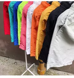 Calção esportivo masculino de seda no gelo, shorts de praia leves, respiráveis, cor doce, para surf, solto, tamanho extra grande, verão na internet