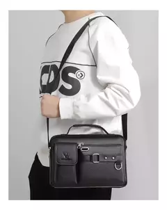 Bolsa de ombro de grande capacidade bolsa de mensageiro masculina de couro business commuter bolsa impermeável resistente ao desgaste pode ser armazenada
