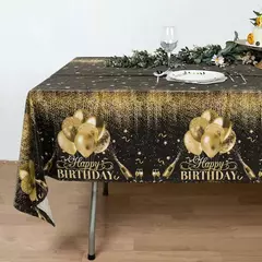 Toalha de mesa descartável para festa de aniversário, capa de mesa para homens e mulheres, ouro rosa, preto, dourado, velho, material de festa - Wolf Magazine