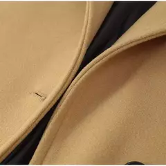Casaco feminino elegante de peito único, manga comprida, lapela, casacos grossos quentes, outwear de bolso solto, rua alta, feminino, outono, inverno