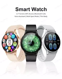 Imagem do Samsung-Galaxy Smartwatch para homens e mulheres, monitoramento de saúde AMOLED, relógio impermeável, assistente de voz, chamada Bluetooth, relógio inteligente, 2022