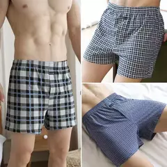 Cuecas masculinas de algodão de cintura alta, calças allo de cintura alta com pijama em casa, cuecas boxer plus size na internet