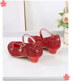 Sapato de salto alto de cristal infantil, sandálias de cristal, fivela, princesa sapato de dança, desempenho estudantil, couro, meninas, moda - Wolf Magazine