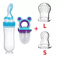 Baby Feeding Bottle com Fruit Chupeta Set, Toddler Spoon, Legumes frescos, Kids Feeder Supplies, 4Pcs - comprar online