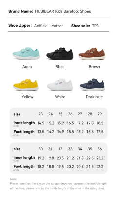 Hobibear meninos meninas sapatos descalços crianças dedo do pé largo tênis minimalista leve gancho loop sapatos de couro artificial - Wolf Magazine