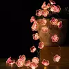 LED String Fairy Lights para decoração de interiores, flor de cerejeira, guirlanda lâmpada, pilhas, flores de cristal, casamento, Natal, 2m