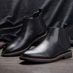 Botas de couro chelsea masculinas, marca de moda confortável, 40-46, 2024 na internet