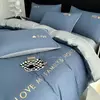 Conjunto de cama de algodão egípcio com lençol, capa de edredão, fronhas, roupa de cama, rei, rainha, duplo, duplo, luxo nórdico