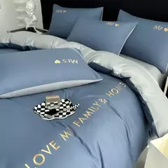 Conjunto de cama de algodão egípcio com lençol, capa de edredão, fronhas, roupa de cama, rei, rainha, duplo, duplo, luxo nórdico