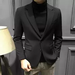 Blazer fino de negócios masculino, roupas estilo coreano, casaco casual, terno elegante, jaquetas marrons, de alta qualidade, 2024 - comprar online