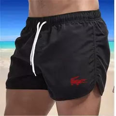 Calção de banho com cordão masculino, roupa de banho, shorts de banho, shorts respiráveis, surfe de verão, calções de praia, calças esportivas - Wolf Magazine