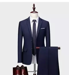 (Jaqueta + Calças) Últimas Homens Terno Set Blazers Formais Slim Fit Negócios Smoking 2 Pcs Terno Do Noivo Vestido de Noiva Homem Terno S-6XL - loja online