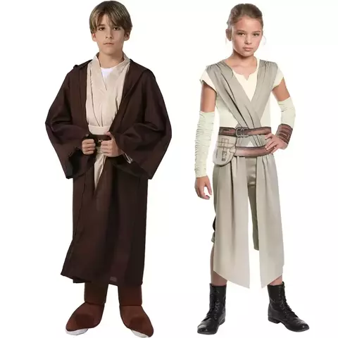 Star Jedi Warrior Cosplay Traje para Crianças, Role Play Vermelho, Conjunto completo, A Força Desperta, Meninas Fancy Dress, Halloween, Festa de Carnaval