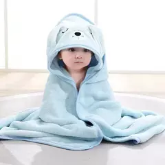 Animal dos desenhos animados do bebê recém-nascido com capuz Toalha de banho Coral Fleece, roupão absorvente, envoltório cobertor, menina, menino, 0-12 meses