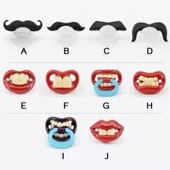 Chupeta ortodôntica de silicone do bebê, Chupeta engraçada do bigode do mamilo, Criança chupeta, Vermelho beijo lábios mordedor, Alimentação do bebê - comprar online