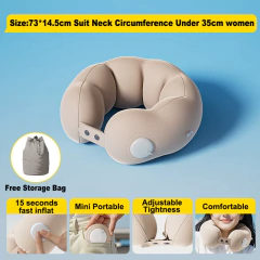 Travesseiro inflável para viagem, travesseiro de avião em forma de u, proteção ortopédica cervical, portátil, dobrável na internet