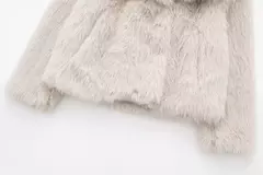 TRAF-Jaqueta feminina de tecido de lantejoulas de metal, casaco solto, gola alta, manga comprida, outerwear feminino chique, outono, inverno, 2023 - loja online