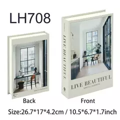 Imagem do Livros falsos de luxo para decoração de casa, acessórios para sala, decoração de moda, suporte, nórdico simples, mesa de café