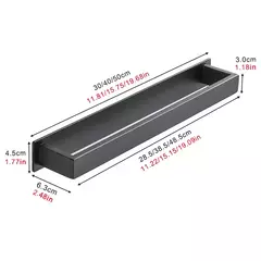 Toalha de aço inoxidável para banheiro, cremalheira de parede, sem broca, cabide preto, prateleira de chuveiro, cozinha rack, auto-adesivo - loja online