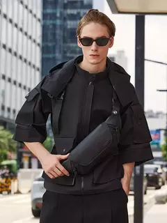 Kingons-Bolsa de ombro crossbody impermeável, bolsas simples, hip-hop, minimalista superior, bolsa de peito legal, moda - loja online