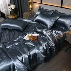 Monocromático Rayon Satin Conjunto de cama, luxo Duvet Cover Kit, Twin Queen e King Size, Home Textile, 3PCs, 4PCs na internet
