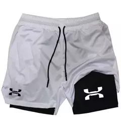 Calções Esportivos Quick Dry Masculinos, Corrida, Ginásio, Treino, Ginásio, Fitness, Corrida, Calças Curtas, 2 em 1, Verão - loja online