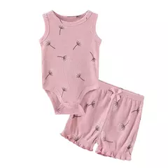 Kiddiezoom verão dos desenhos animados sem mangas conjuntos de roupas recém-nascidos bebê menino menina bodysuits + calças algodão macio roupas infantis - loja online