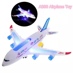 Brinquedo eletrônico do avião com música, piloto automático Flash Sound Aircraft, avião de rotação automática, presente educativo para crianças - comprar online