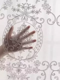 Sheer bordados Floral Cortinas Voile para sala e quarto, cortinas brancas na internet
