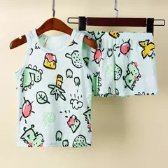 Conjuntos de pijamas infantis, pijamas de dinossauro, pijamas infantis, colete para meninos e meninas, terno de criança de 1 a 10 anos, verão - loja online
