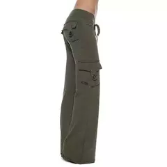 Calças de carga para mulheres Calças de perna larga elásticas fortes, Corredores macios femininos, moletom de cordão esportivo, calças de carga retas, transporte direto