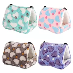 Coração de pelúcia pet hamster ninho para pássaros casa quente confortável inverno papagaio rede caverna gaiola cabana tenda pet gaiola acessórios