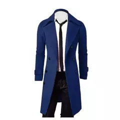 Casaco trespassado duplo masculino, jaqueta justa, monocromática, mistura de lã, moda casual, alta qualidade, novo, inverno, 2023 - comprar online