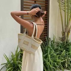 Vestido maxi feminino com sling oco, sem mangas, sem costas, vestidos soltos, streetwear casual, moda feminina, cor contrastante, sexy, 2024