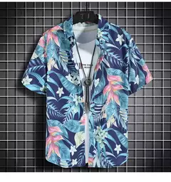 Roupas de praia para homens 2 Piece Set Quick Dry Camisa Havaiana e Shorts Set Homens Moda Vestuário Impressão Casual Outfits Verão - Wolf Magazine