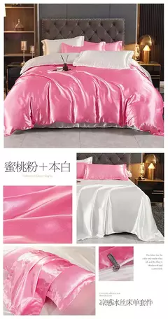 Monocromático Rayon Satin Conjunto de cama, luxo Duvet Cover Kit, Twin Queen e King Size, Home Textile, 3PCs, 4PCs - Wolf Magazine