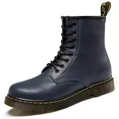 Botas de couro genuíno clássico de seis furos para homens e mulheres, bota curta, bota de equitação ao ar livre, estilo britânico, moda, tamanho 35-48 na internet