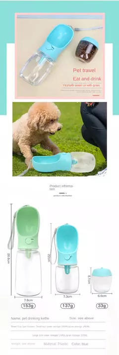 Garrafa de água portátil para cães e gatos, com armazenamento de alimentos e recipiente de água para filhotes, animais de estimação, tigela alimentadora para viagem ao ar livre, suprimentos para animais de estimação - Wolf Magazine