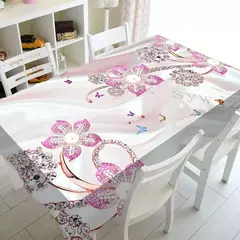 3D Butterfly Flower Printing Toalhas De Mesa Retangulares, Toalha De Mesa Anti-mancha para Mesa, Decoração De Casamento, Mesas De Café, Decoração