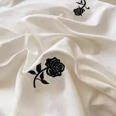Rose Conjunto De Cama Bordado, Capa De Edredão sem Núcleo, 1 * Capa De Edredão + 2 Fronha, Estilo Princesa, 3PCs - loja online