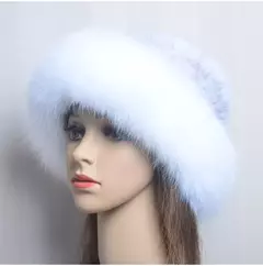 Chapéu de pele de vison genuíno para mulheres gorro de malha natural de luxo chapéu de malha artesanal pele de raposa real moda inverno quente, novo