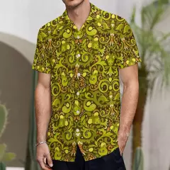 Camiseta havaiana masculina de manga curta, estampa de ovelha 3D, roupas de praia soltas, camisas grandes, verão - comprar online