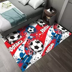 Imagem do 3D Campo de Futebol Tapete para Crianças Quarto Macio Tapete Tapete de Poliést